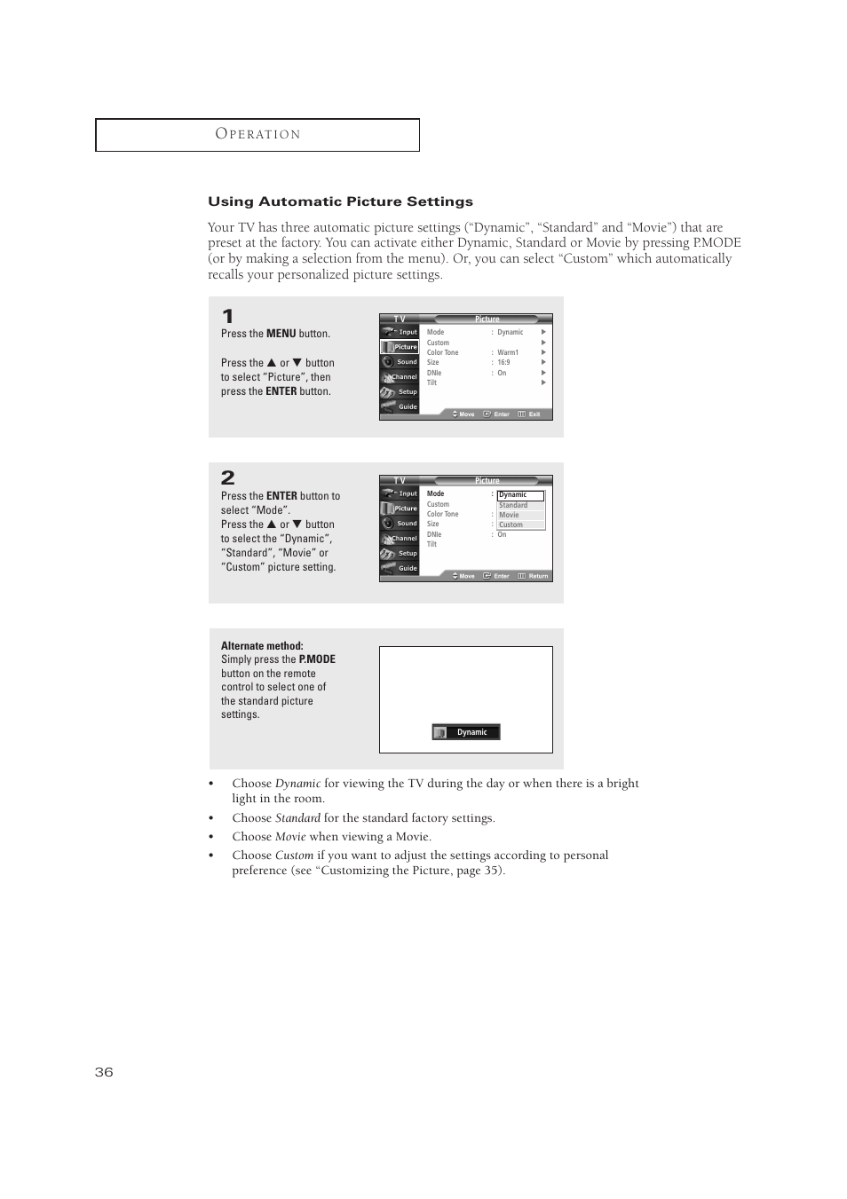 Samsung TXP3071WHX-XAA User Manual | Page 36 / 83