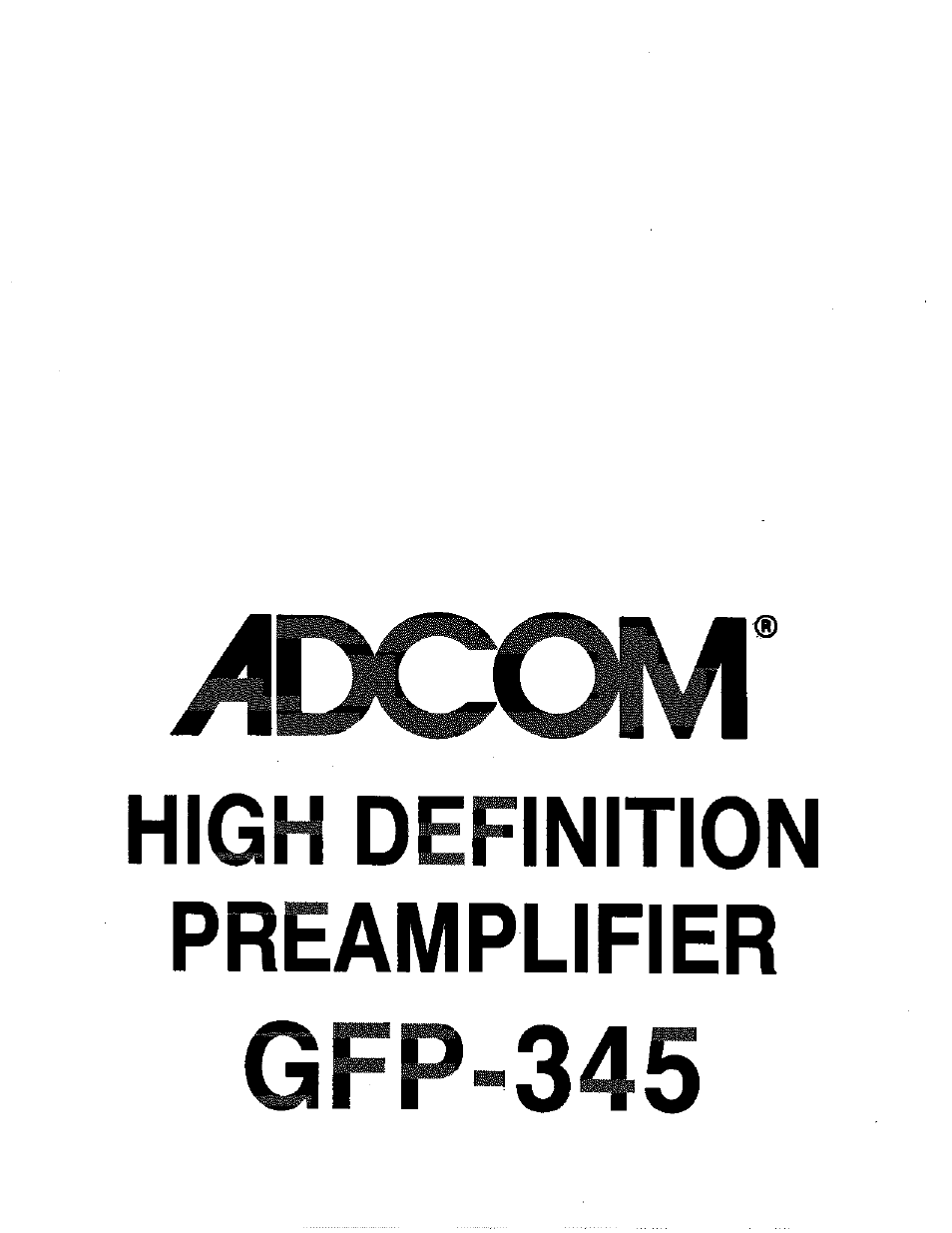 Adcom GFP-345 User Manual | 11 pages