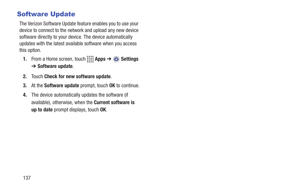 Software update | Samsung SM-T537VYKAVZW User Manual | Page 142 / 146