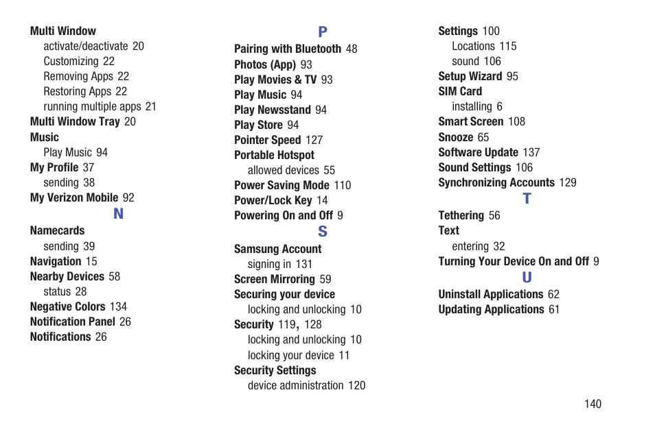 Samsung SM-T537VYKAVZW User Manual | Page 145 / 146