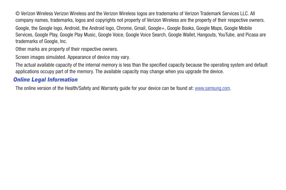 Samsung SM-T537VYKAVZW User Manual | Page 5 / 146