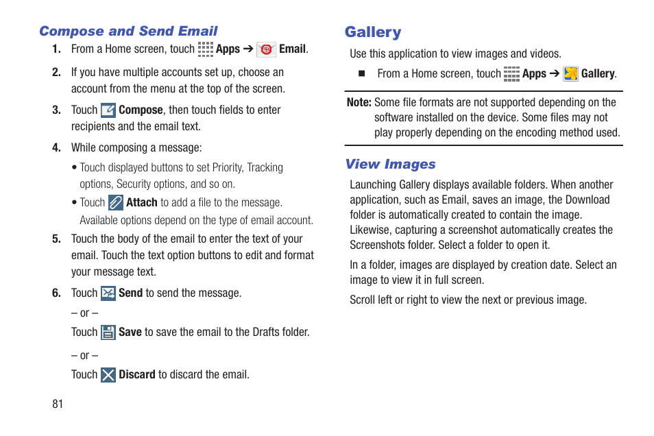 Gallery | Samsung SM-T537VYKAVZW User Manual | Page 86 / 146