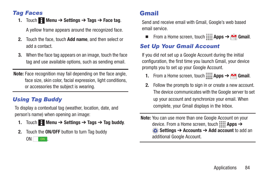 Gmail | Samsung SM-T537VYKAVZW User Manual | Page 89 / 146