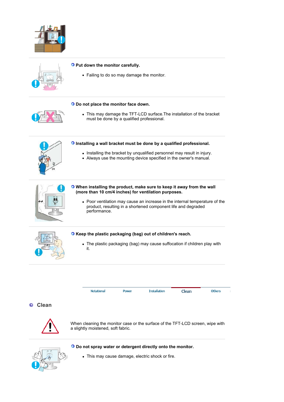 Clean | Samsung LS19HANKSM-EDC User Manual | Page 5 / 46