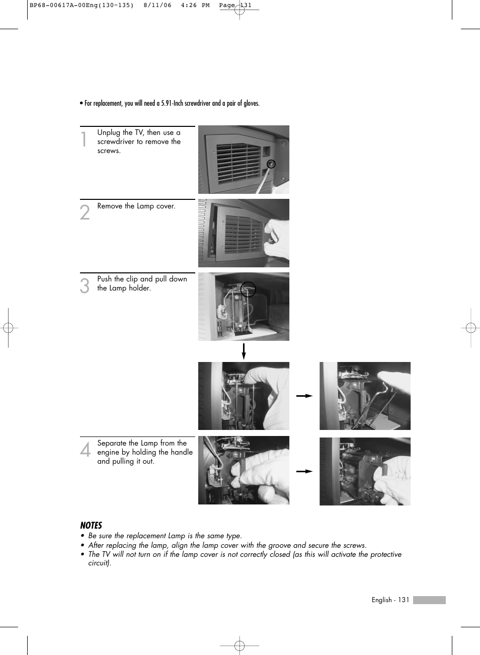 Samsung HLS4676SX-XAA User Manual | Page 131 / 136