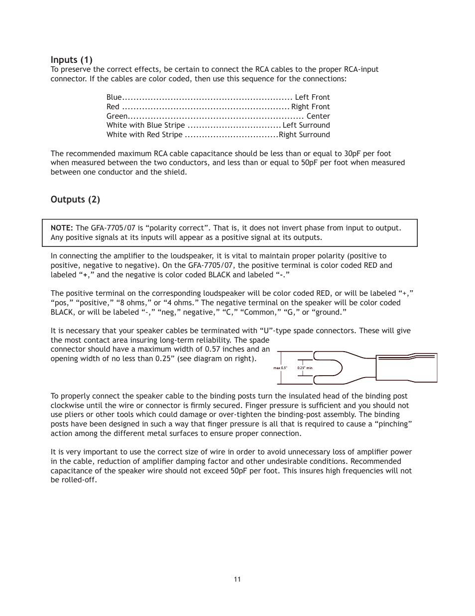 Adcom GFA 7705 User Manual | Page 11 / 16