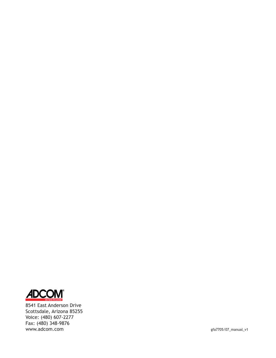 Adcom GFA 7705 User Manual | Page 16 / 16