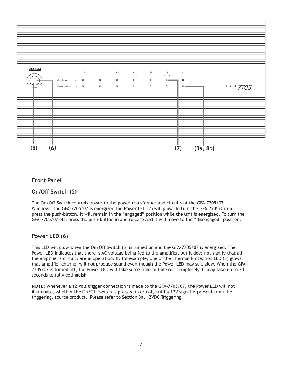 Adcom GFA 7705 User Manual | Page 7 / 16