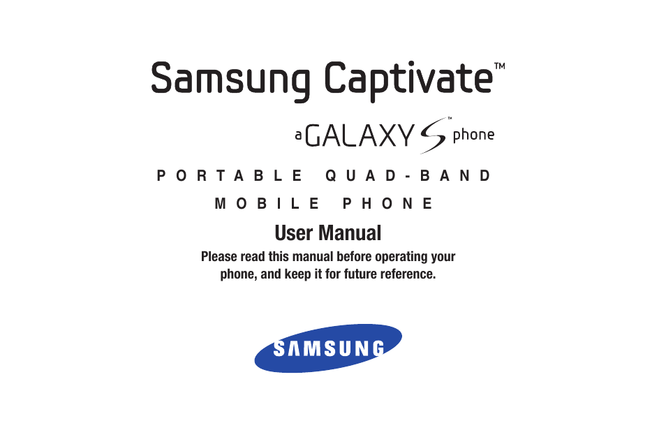Samsung SGH-I897ZKMATT User Manual | 208 pages