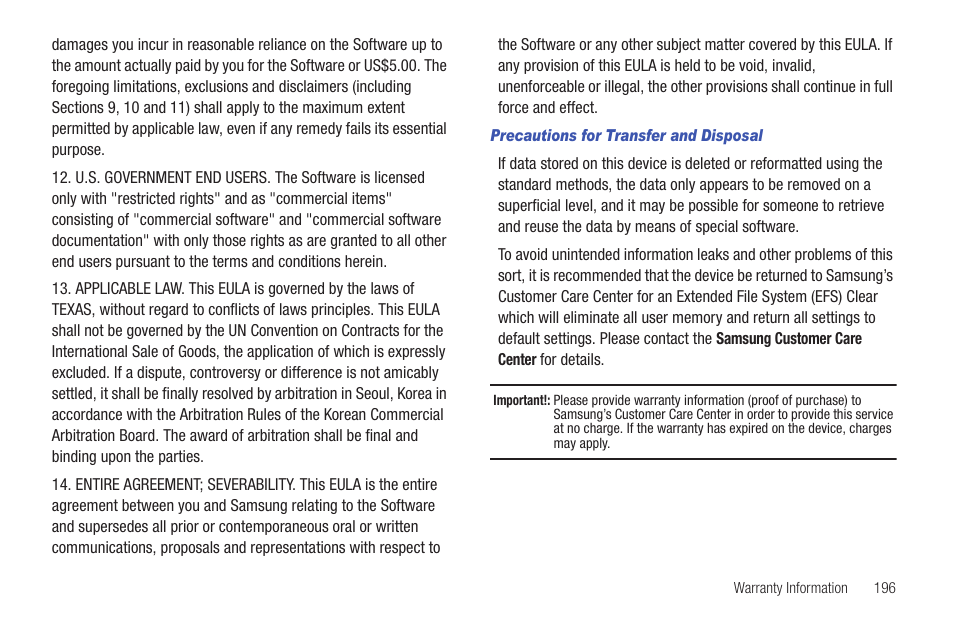 Samsung SGH-I897ZKMATT User Manual | Page 201 / 208