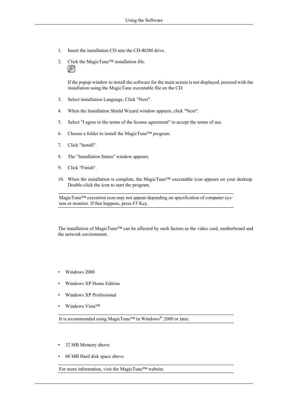 Installation, Installation problems, System requirements | Samsung LS19CMYKF-ZA User Manual | Page 26 / 59