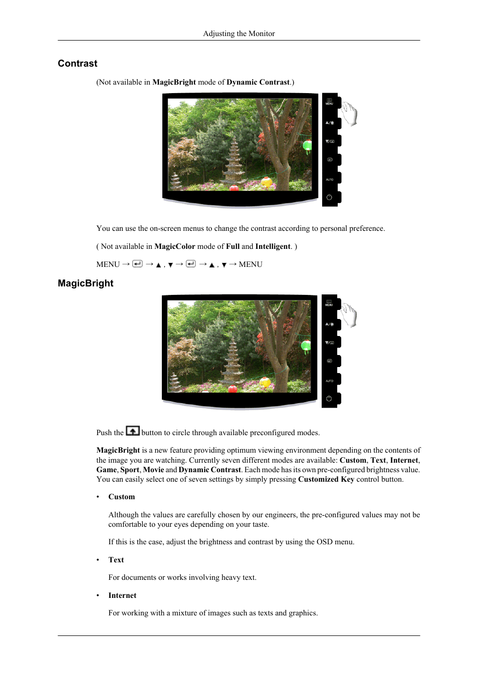 Contrast, Magicbright | Samsung LS19CMYKF-ZA User Manual | Page 32 / 59