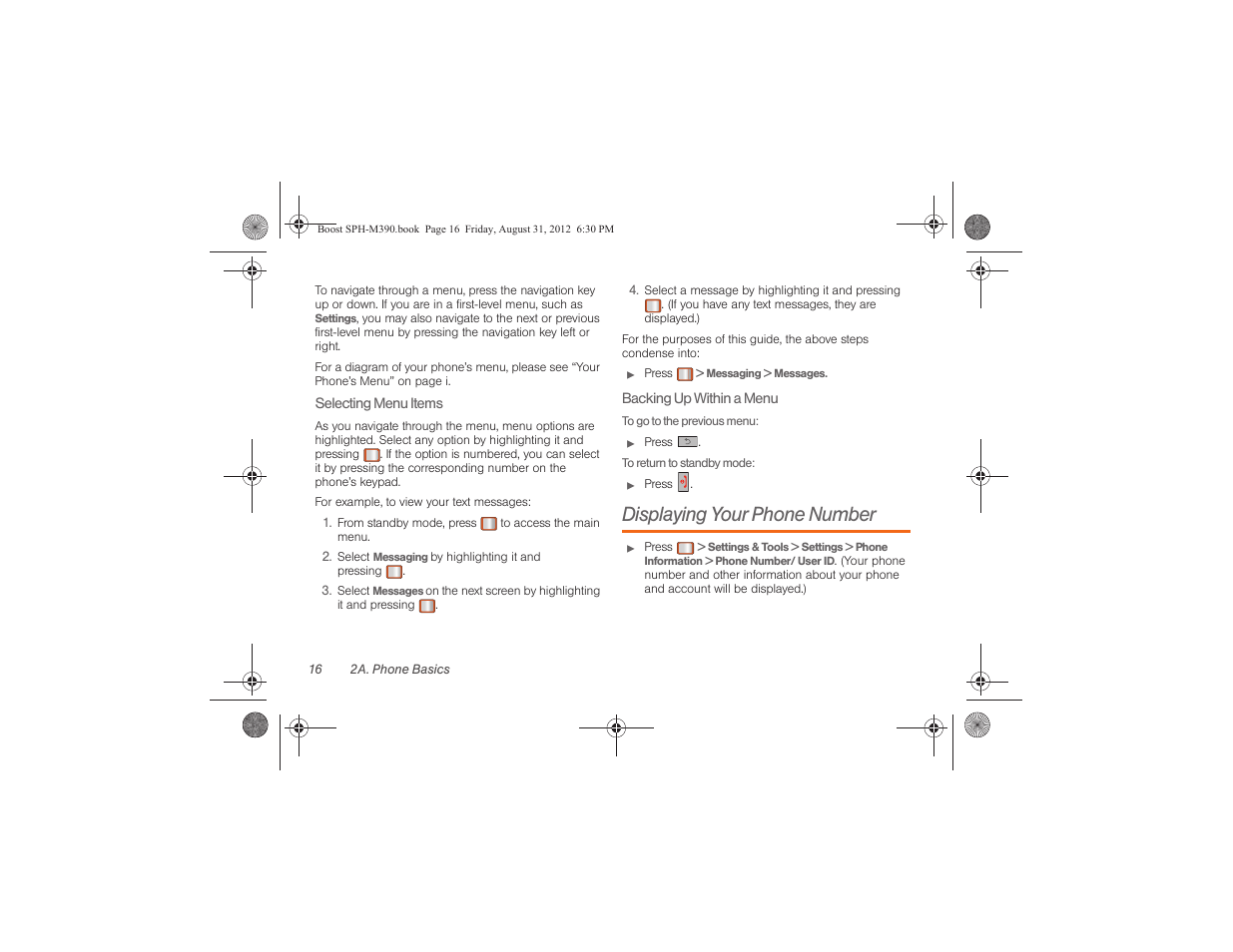 Displaying your phone number | Samsung SPH-M390ZKABST User Manual | Page 26 / 120