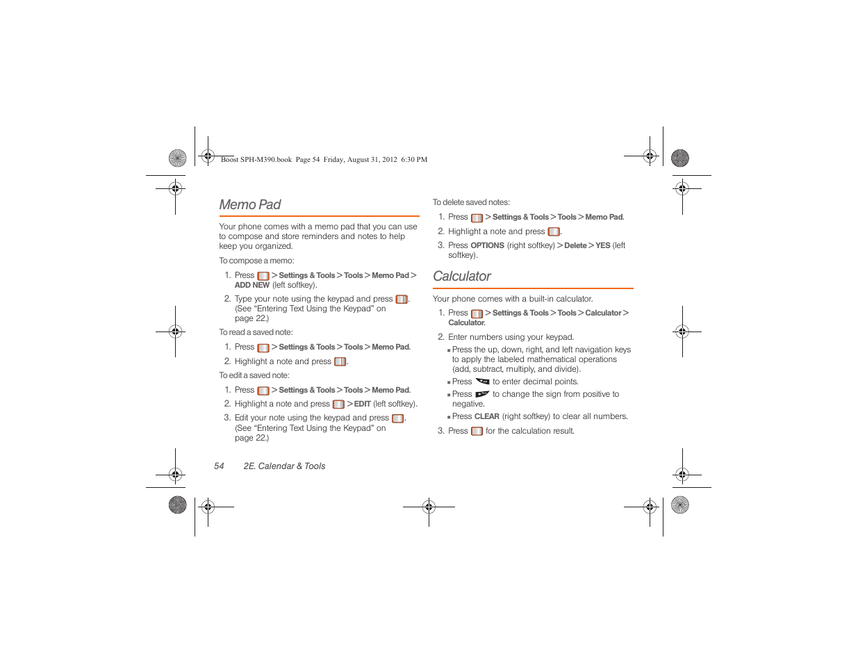 Calculator | Samsung SPH-M390ZKABST User Manual | Page 64 / 120