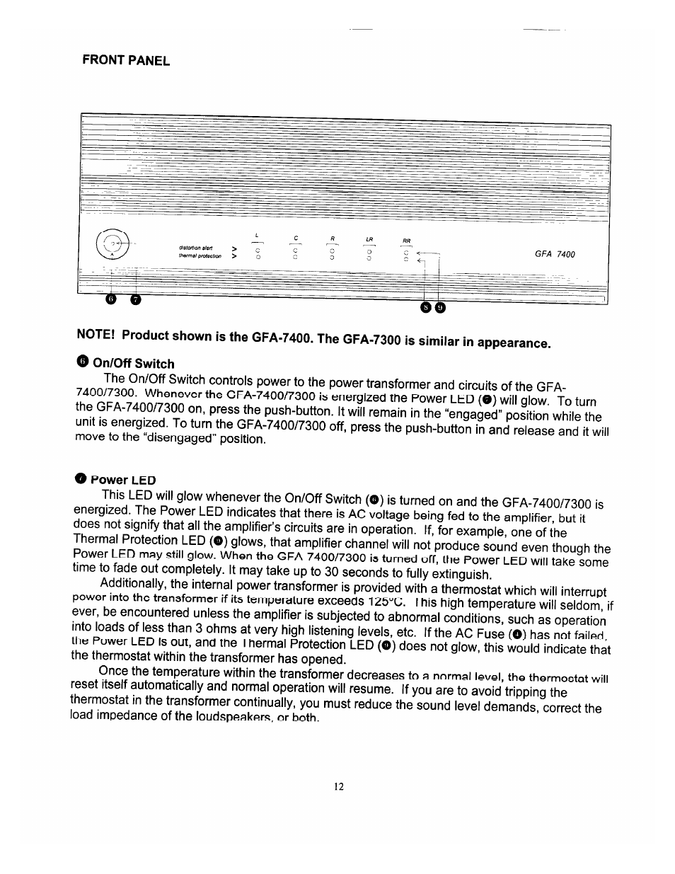 Adcom GFA-7300 User Manual | Page 12 / 19