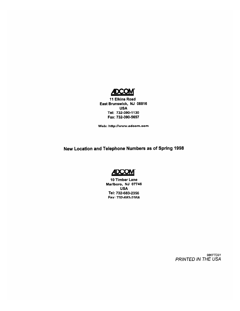 Ccom | Adcom GFA-7300 User Manual | Page 19 / 19
