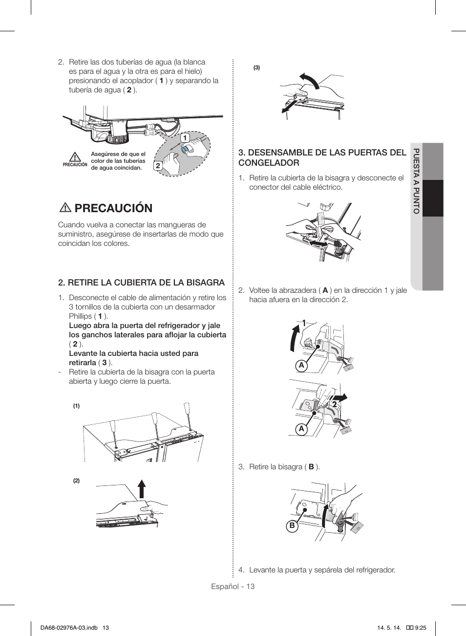 Precaución | Samsung RH22H9010SR-AA User Manual | Page 61 / 136