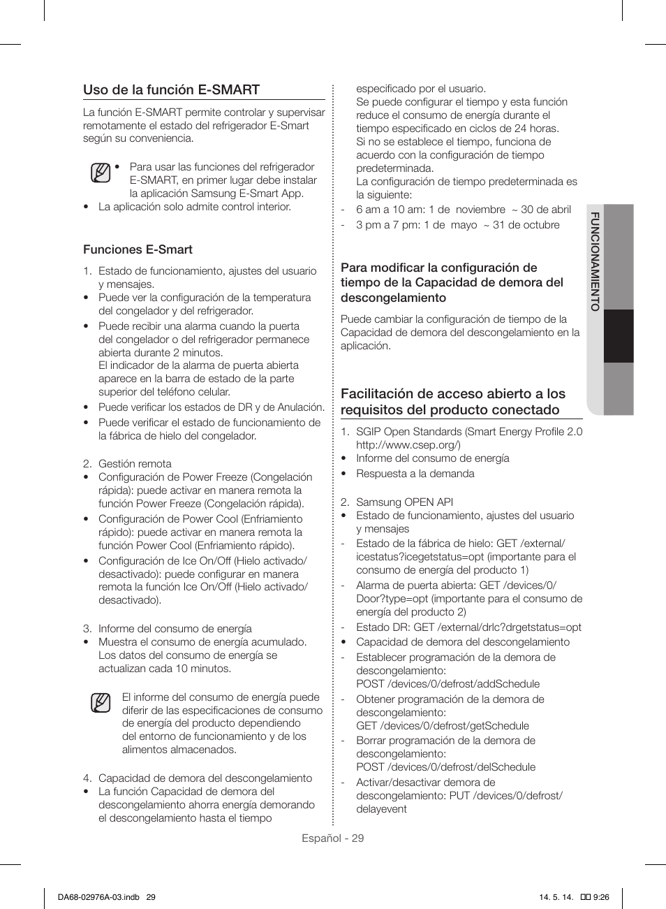 Uso de la función e-smart | Samsung RH22H9010SR-AA User Manual | Page 77 / 136