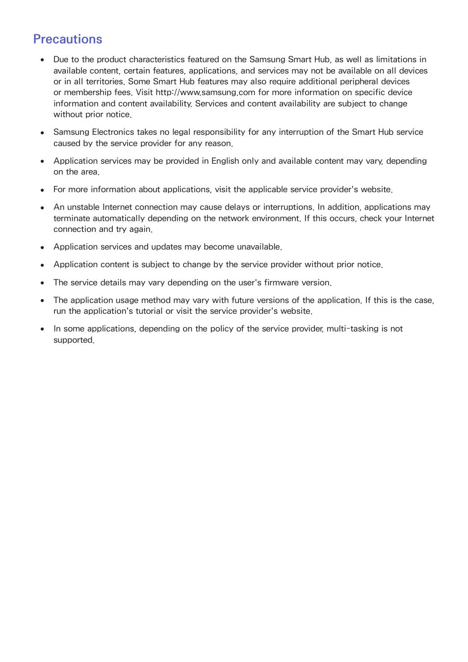 99 precautions, Precautions | Samsung SEK-1000-ZA User Manual | Page 106 / 157