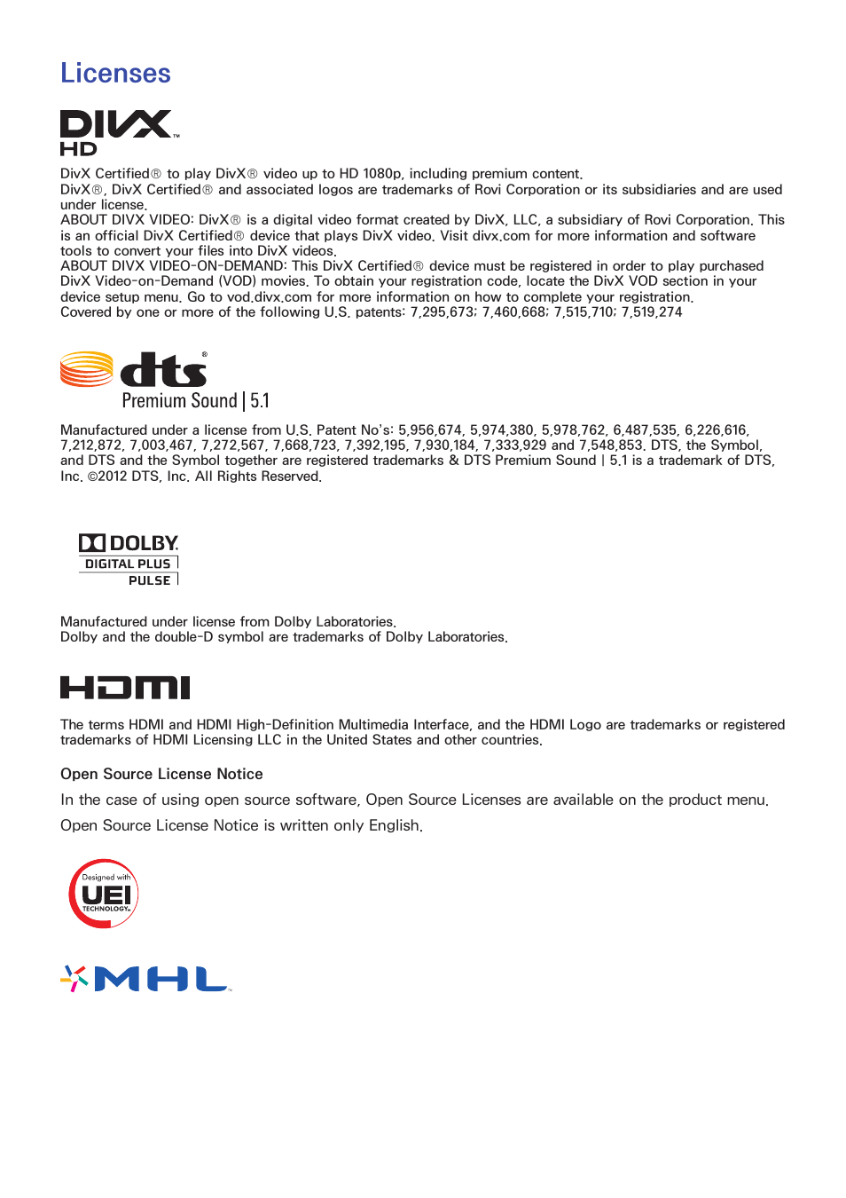 Licenses | Samsung SEK-1000-ZA User Manual | Page 147 / 157