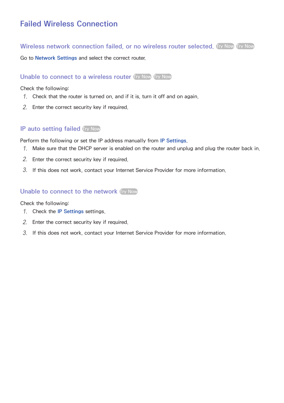 Failed wireless connection | Samsung SEK-1000-ZA User Manual | Page 26 / 157