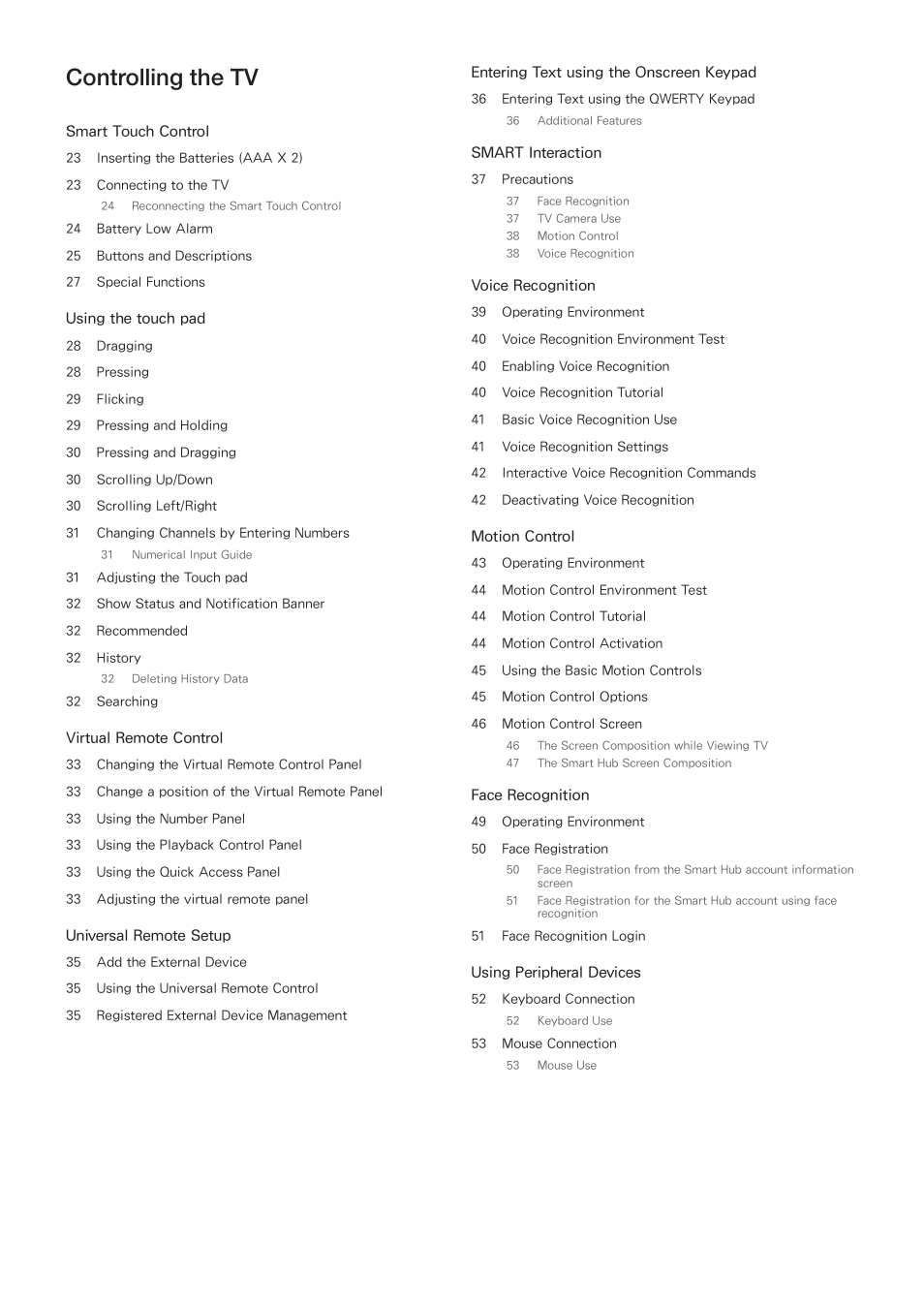 Controlling the tv, Ii iii | Samsung SEK-1000-ZA User Manual | Page 3 / 157