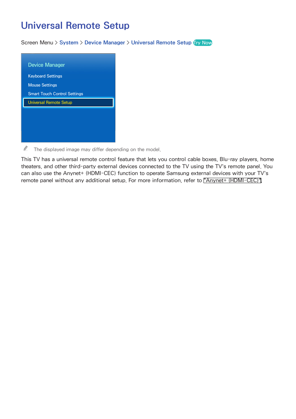 Universal remote setup, Universal remote setup" fo | Samsung SEK-1000-ZA User Manual | Page 41 / 157