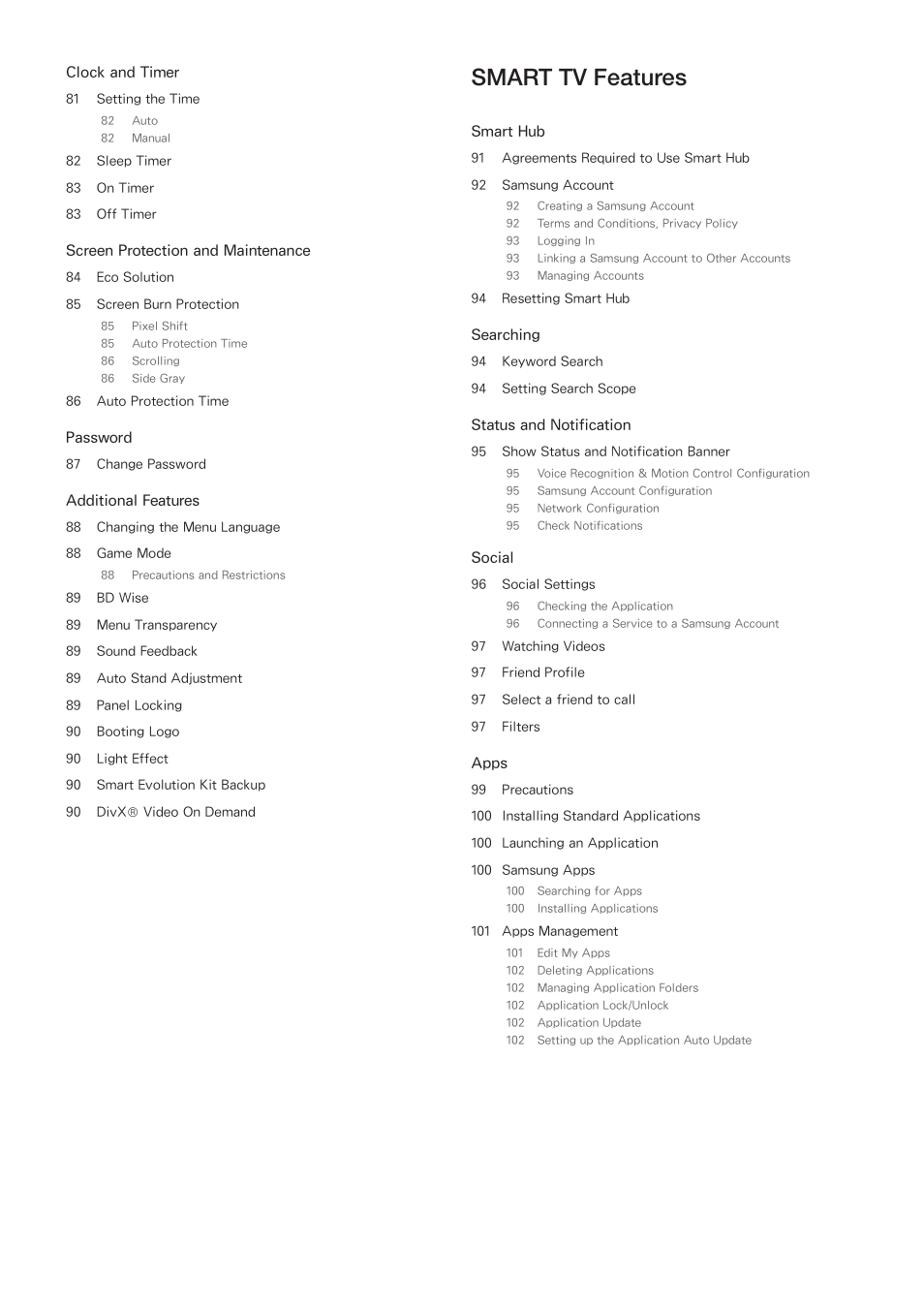 Smart tv features, Iv v | Samsung SEK-1000-ZA User Manual | Page 5 / 157