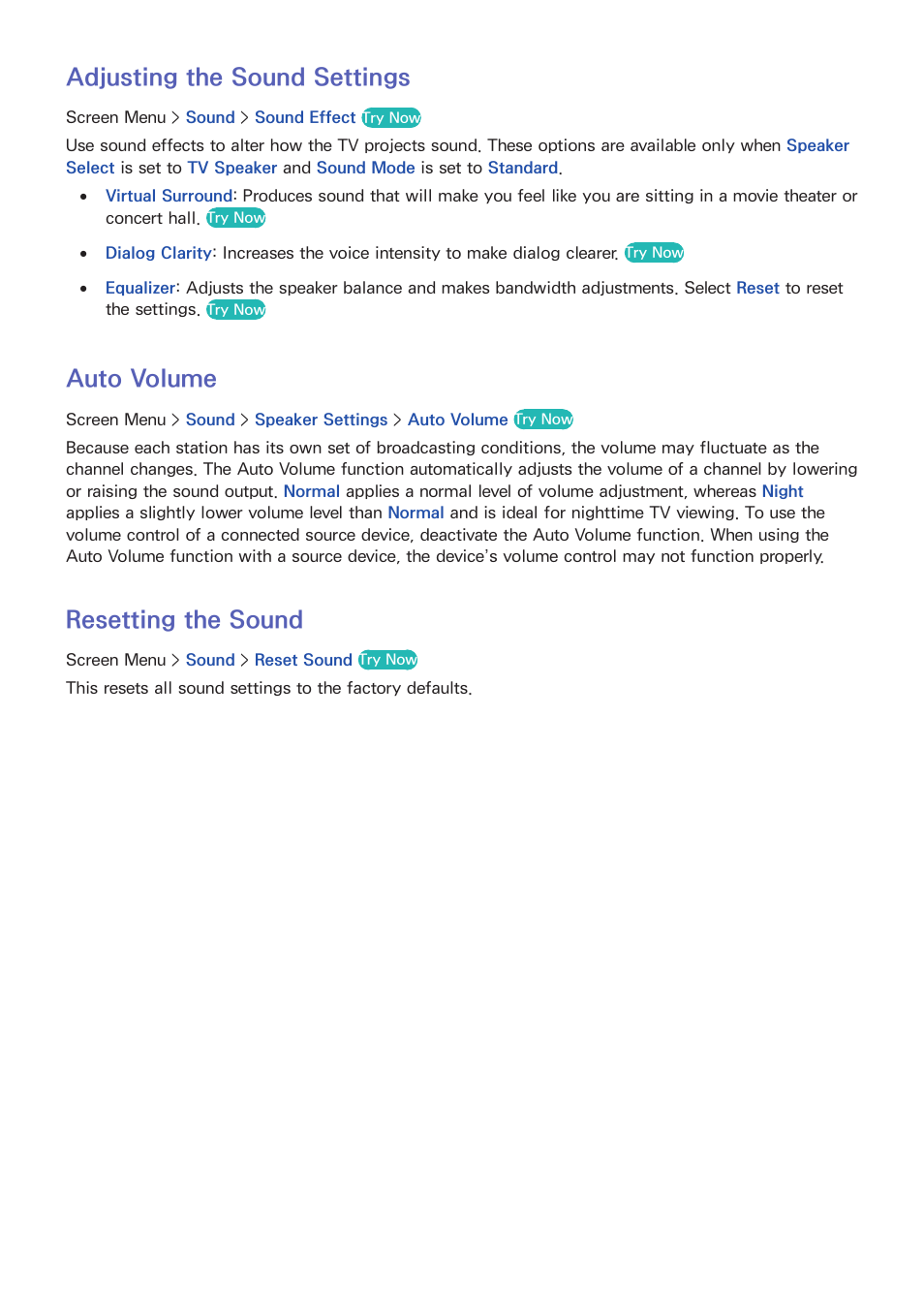 77 adjusting the sound settings, 77 auto volume, 77 resetting the sound | Adjusting the sound settings, Auto volume, Resetting the sound | Samsung SEK-1000-ZA User Manual | Page 84 / 157