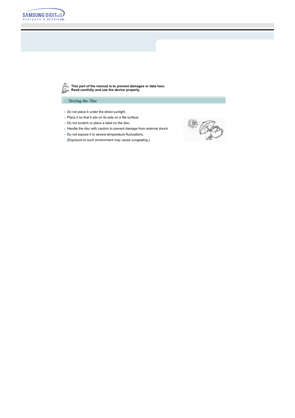 Storing/cleaning drive and disc | Samsung SH-W08AEN User Manual | Page 22 / 26