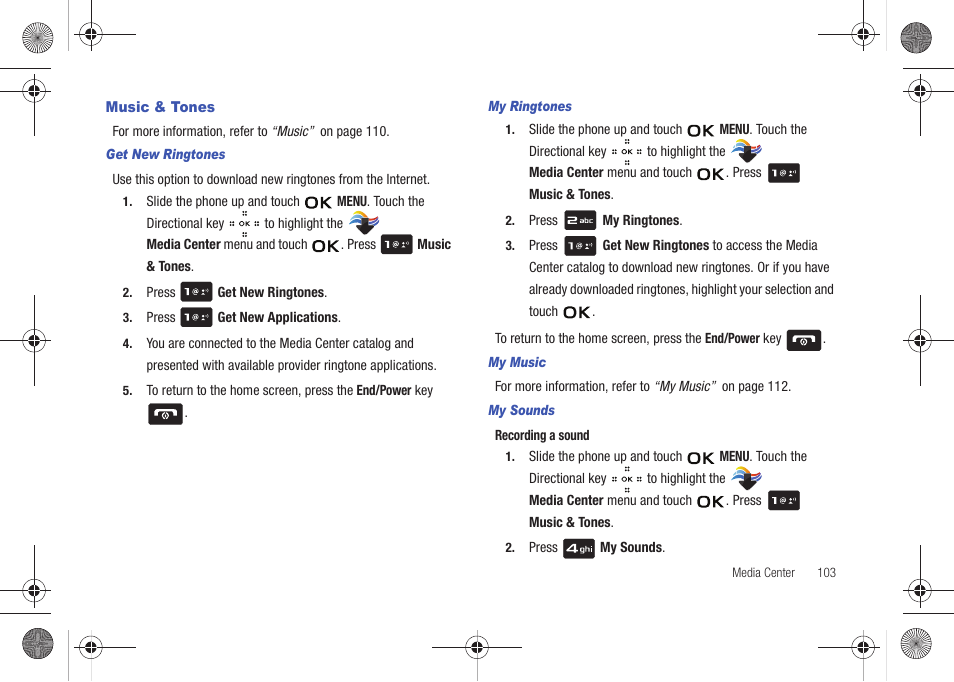 Music & tones | Samsung SCH-U490NKAVZW User Manual | Page 107 / 158