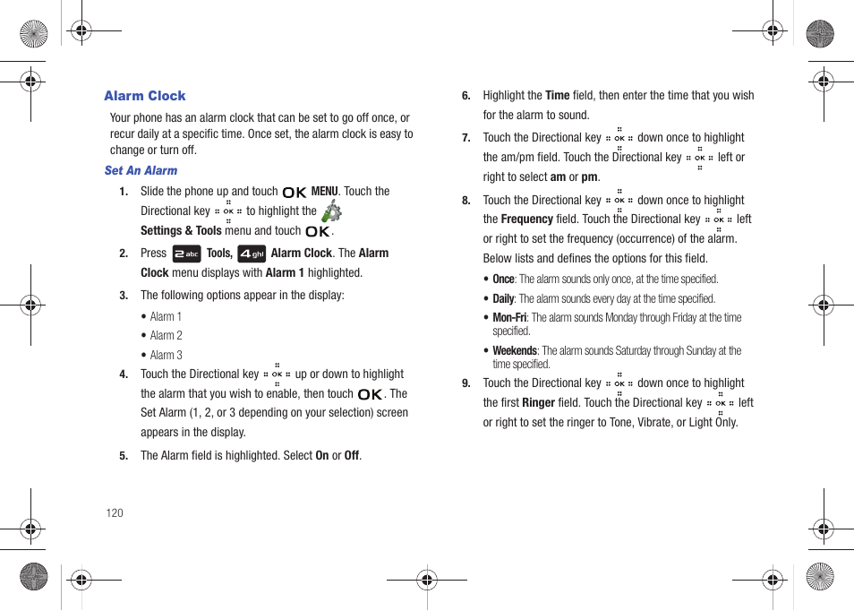 Alarm clock, For more information, refer to “alarm clock” on | Samsung SCH-U490NKAVZW User Manual | Page 124 / 158