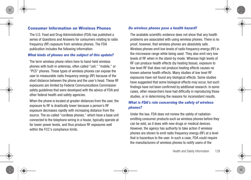 Consumer information on wireless phones | Samsung SCH-U490NKAVZW User Manual | Page 133 / 158