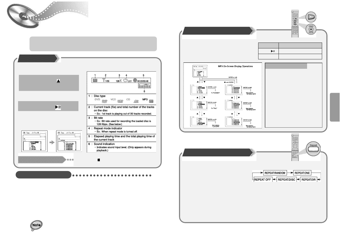 Mp3-cd playback | Samsung HT-DM150 User Manual | Page 11 / 25