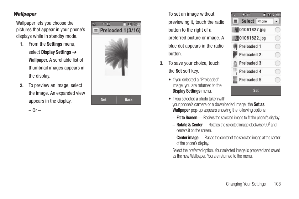 Wallpaper | Samsung SCH-R810ZKAXAR User Manual | Page 111 / 191