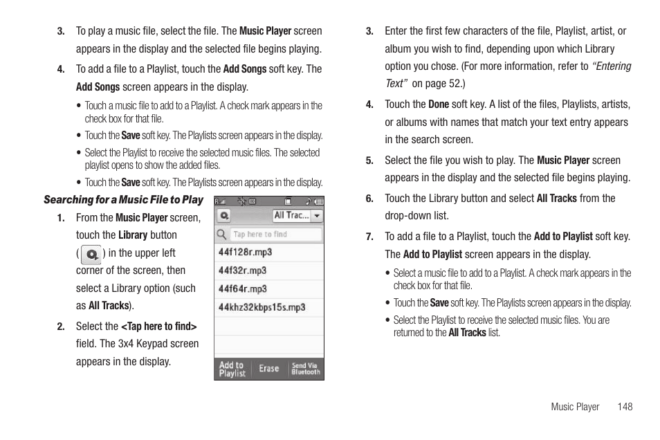 Searching for a music file to play | Samsung SCH-R810ZKAXAR User Manual | Page 151 / 191