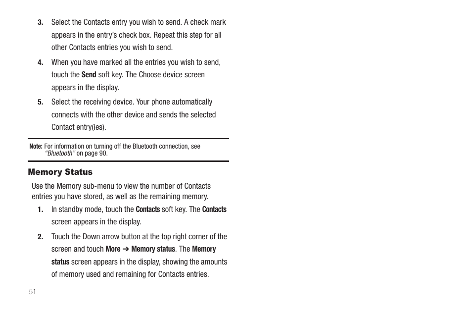 Memory status | Samsung SCH-R810ZKAXAR User Manual | Page 54 / 191