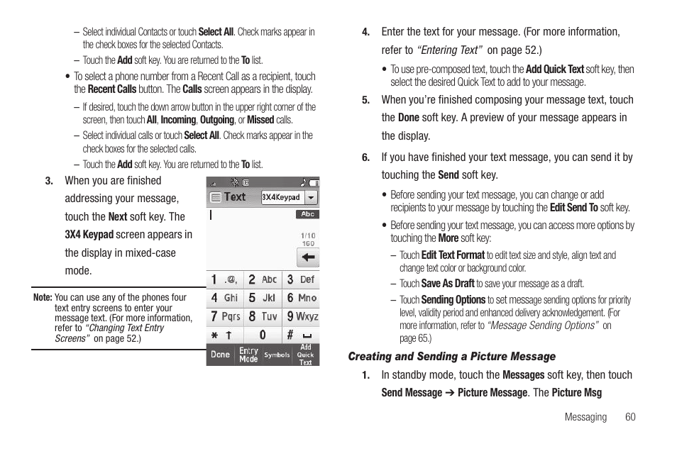 Creating and sending a picture message | Samsung SCH-R810ZKAXAR User Manual | Page 63 / 191