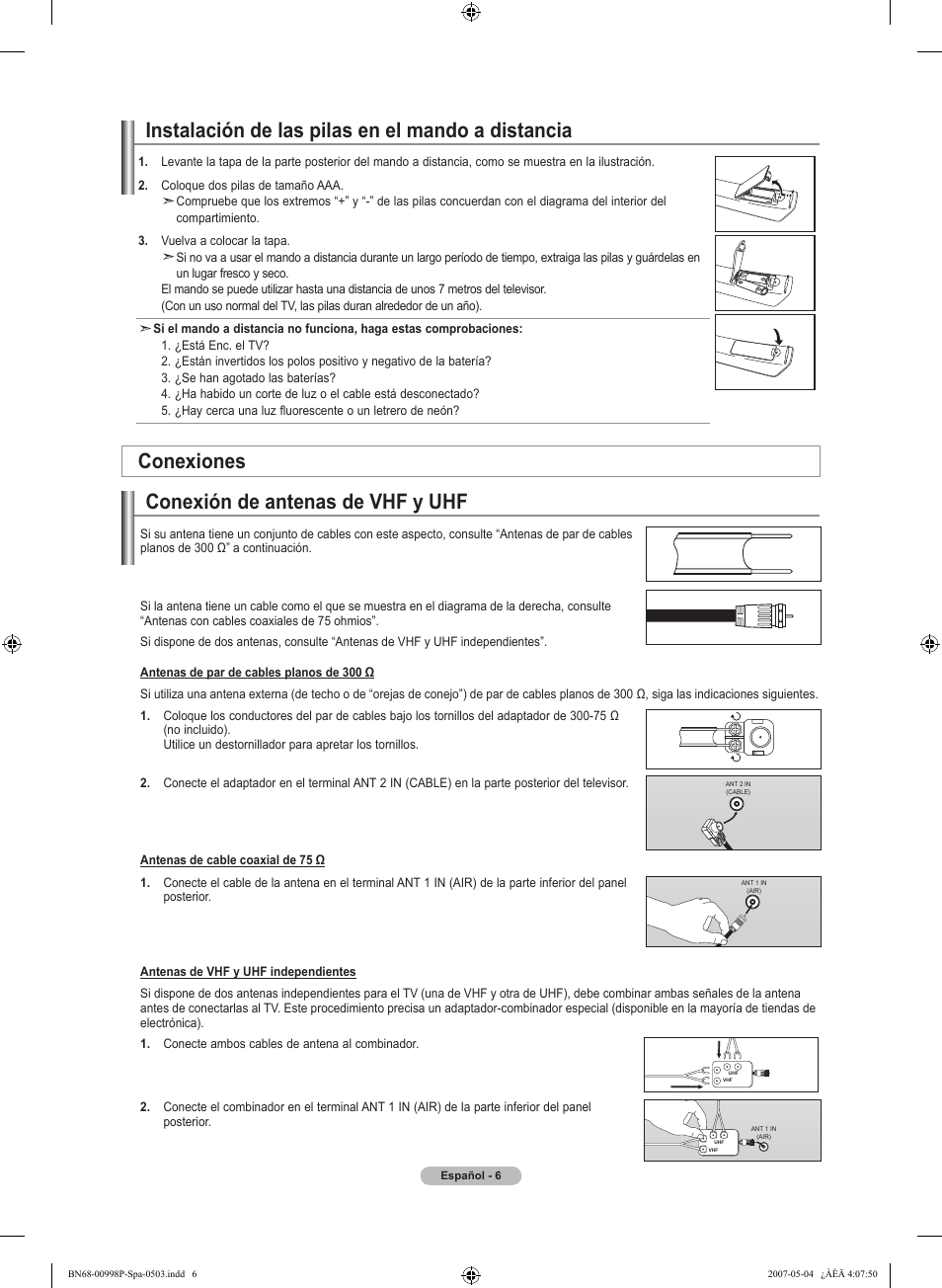 Conexiones | Samsung LNT325HAX-XAA User Manual | Page 77 / 140