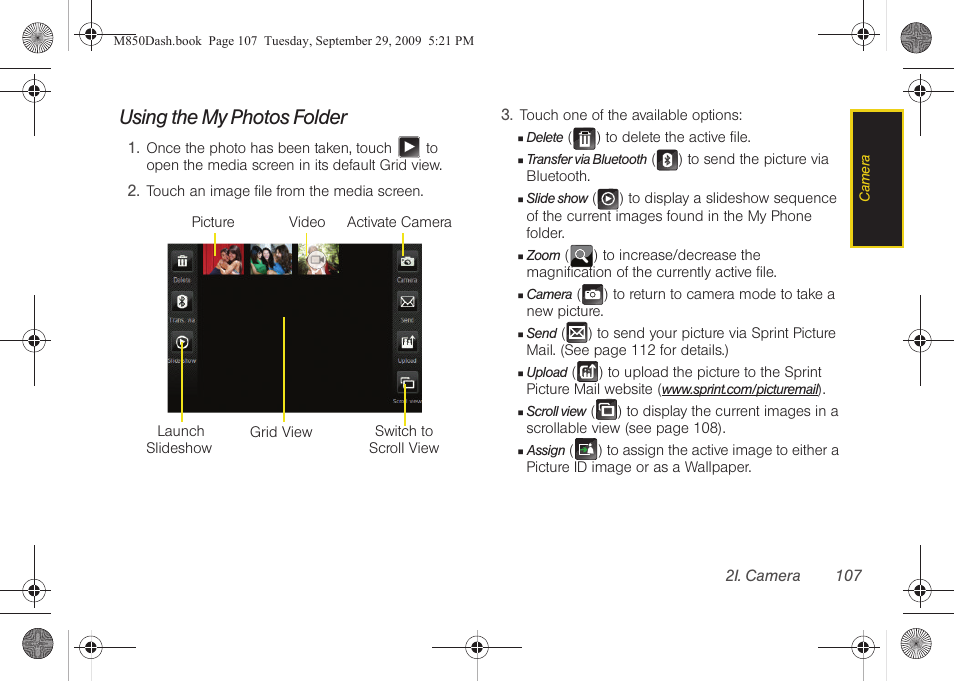 Using the my photos folder | Samsung SPH-M850BSASPR User Manual | Page 119 / 241