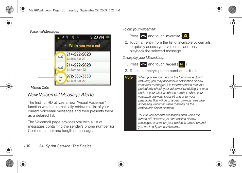 New voicemail message alerts | Samsung SPH-M850BSASPR User Manual | Page 142 / 241