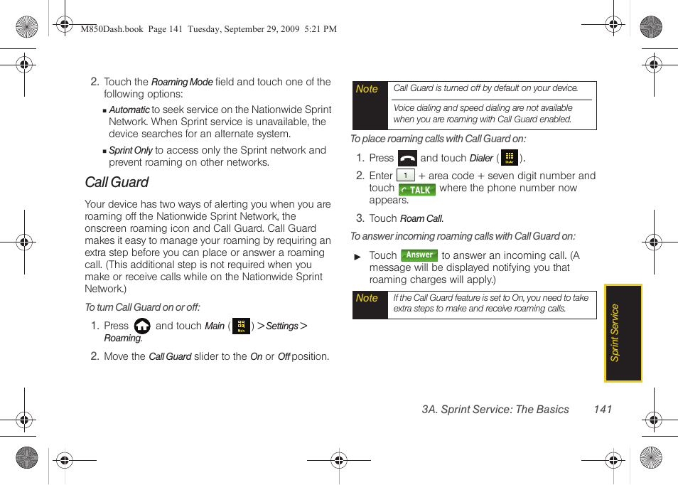 Call guard | Samsung SPH-M850BSASPR User Manual | Page 153 / 241