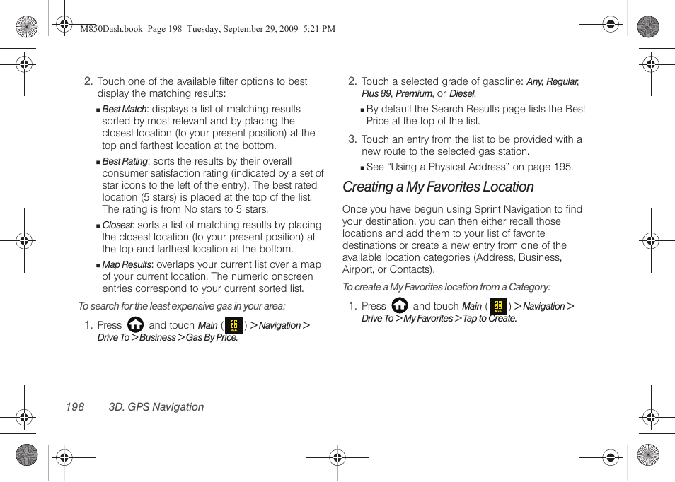 Creating a my favorites location | Samsung SPH-M850BSASPR User Manual | Page 210 / 241