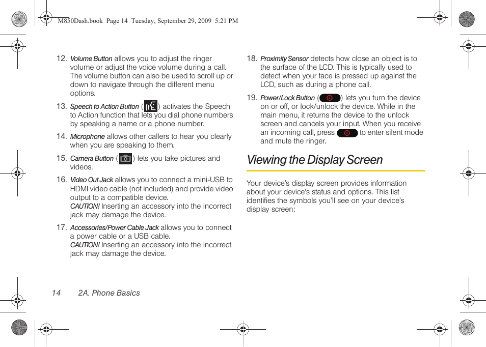 Viewing the display screen | Samsung SPH-M850BSASPR User Manual | Page 26 / 241