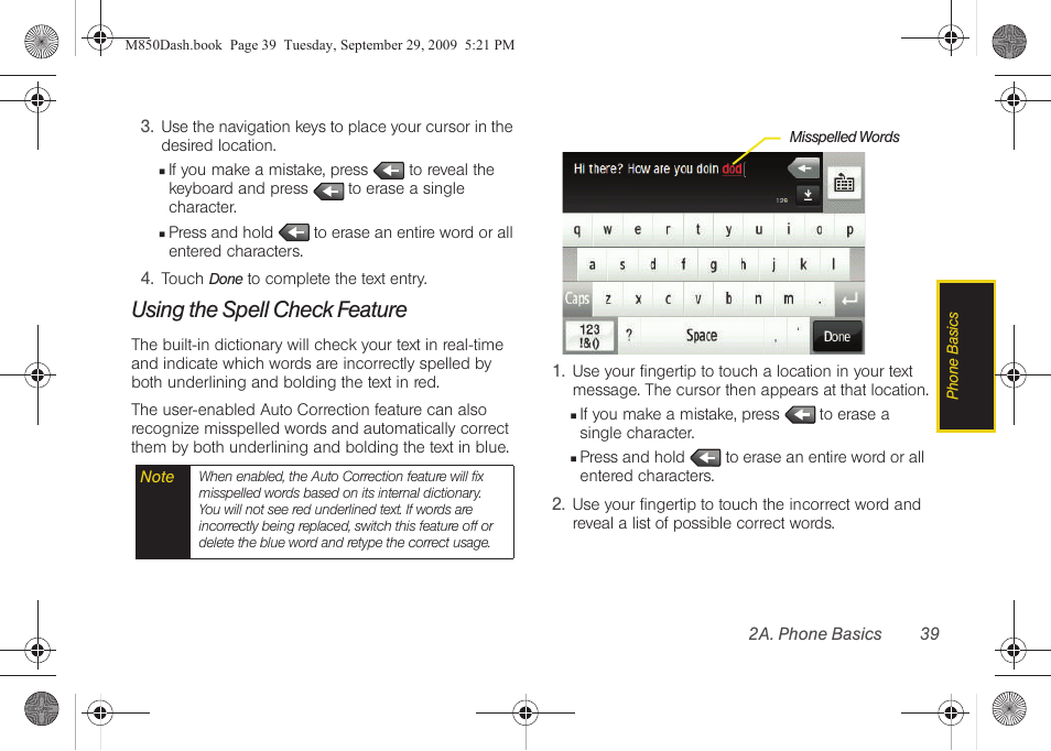 Using the spell check feature | Samsung SPH-M850BSASPR User Manual | Page 51 / 241