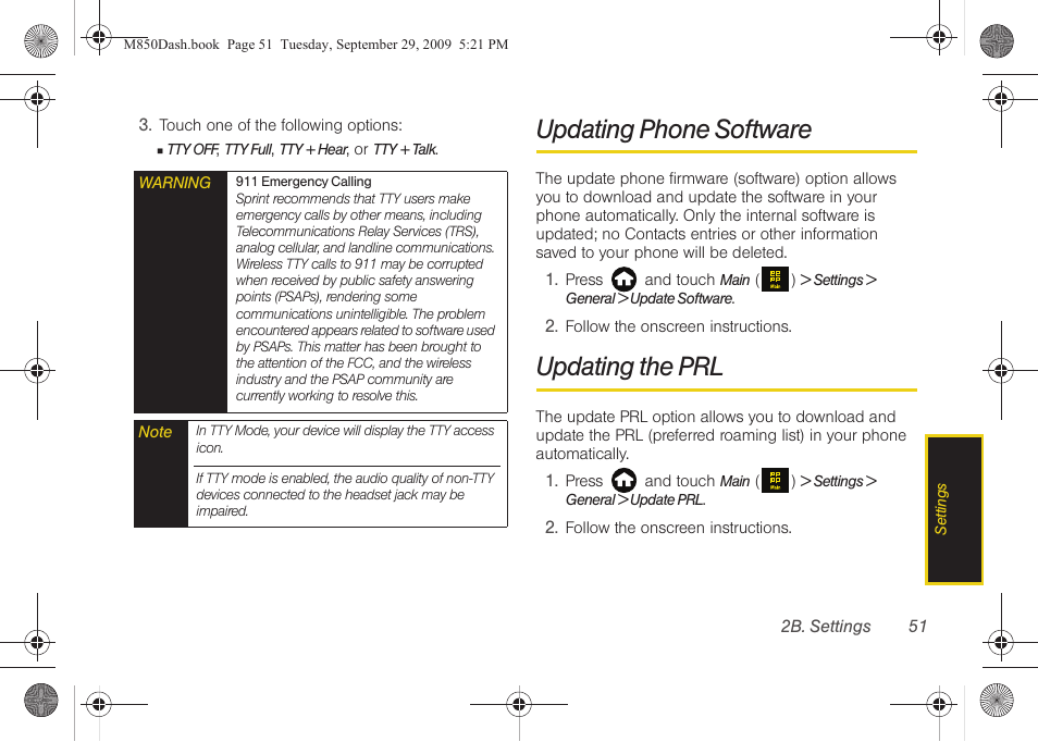 Updating phone software, Updating the prl | Samsung SPH-M850BSASPR User Manual | Page 63 / 241