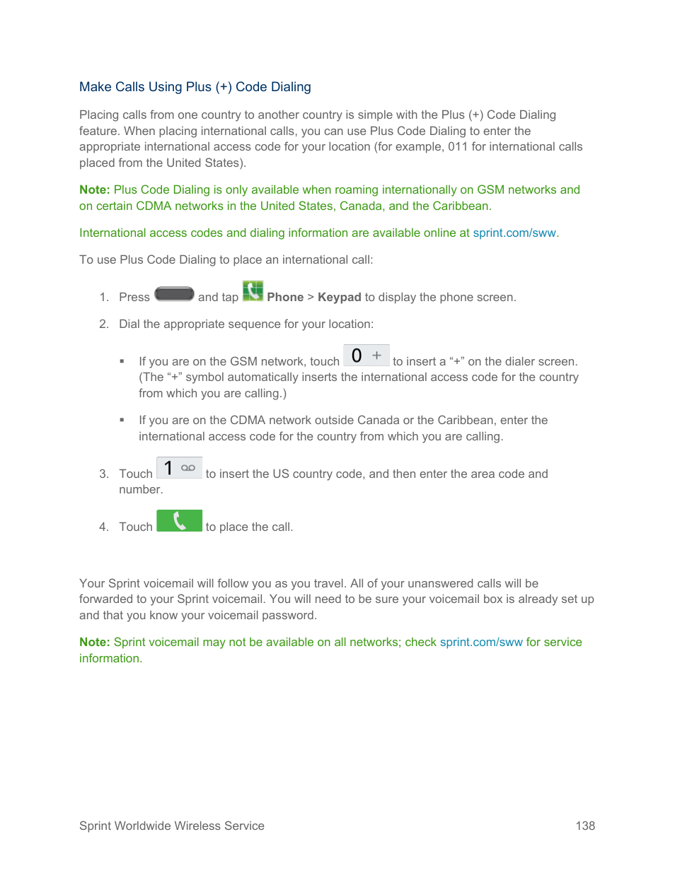 Sprint international voicemail service | Samsung SM-N900PZKESPR User Manual | Page 151 / 224