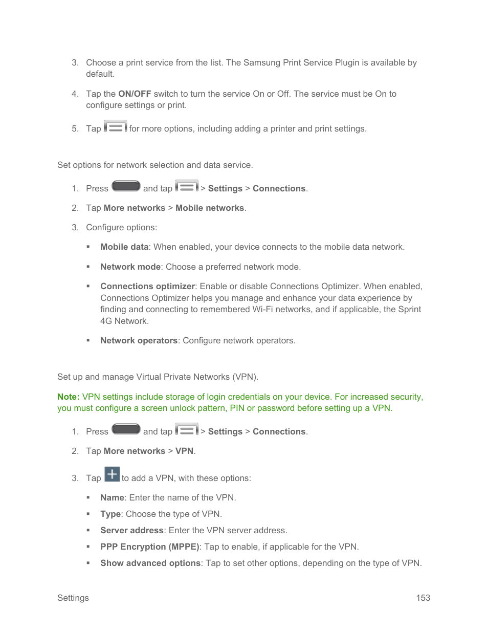 Mobile networks | Samsung SM-N900PZKESPR User Manual | Page 166 / 224