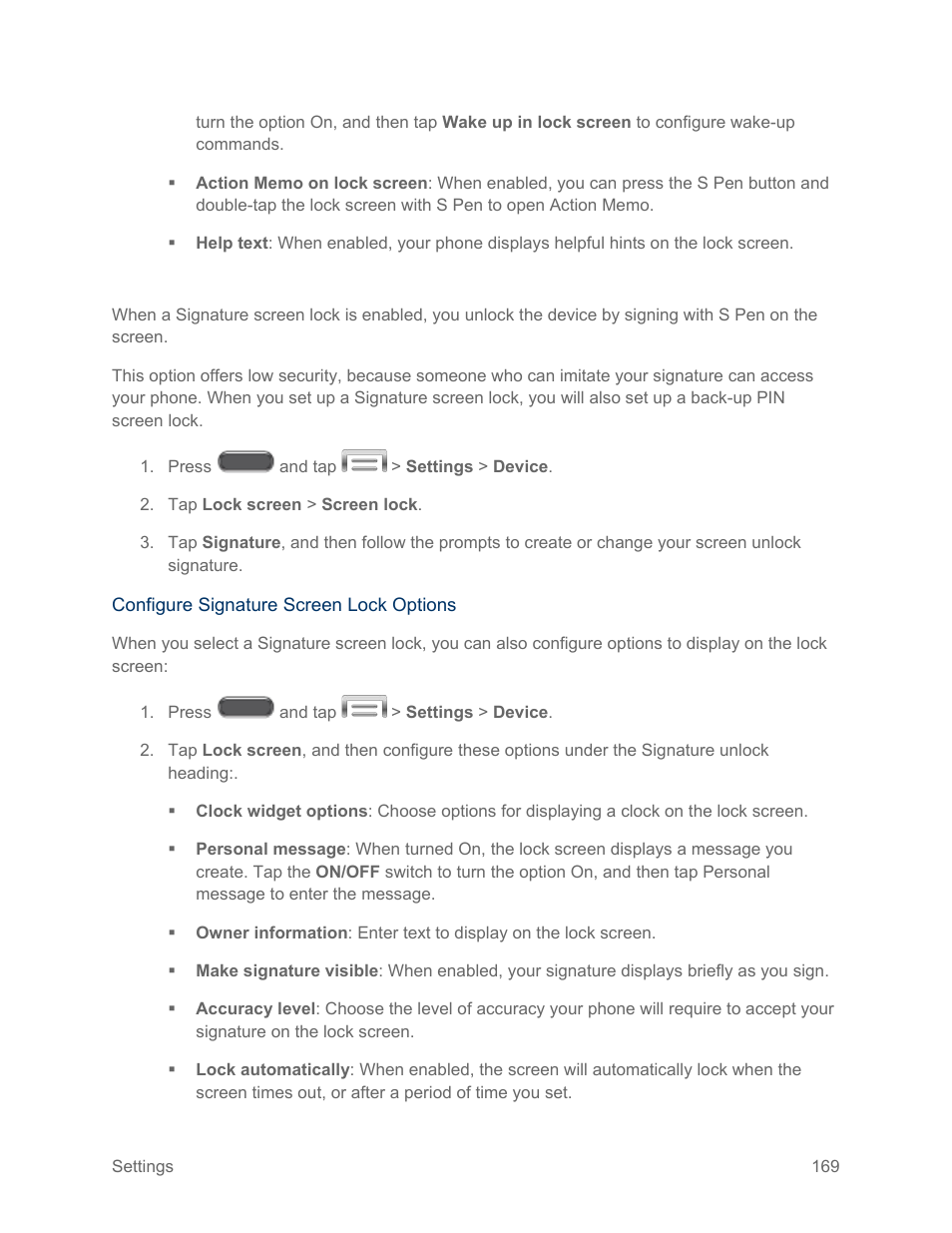 Set a signature screen lock | Samsung SM-N900PZKESPR User Manual | Page 182 / 224