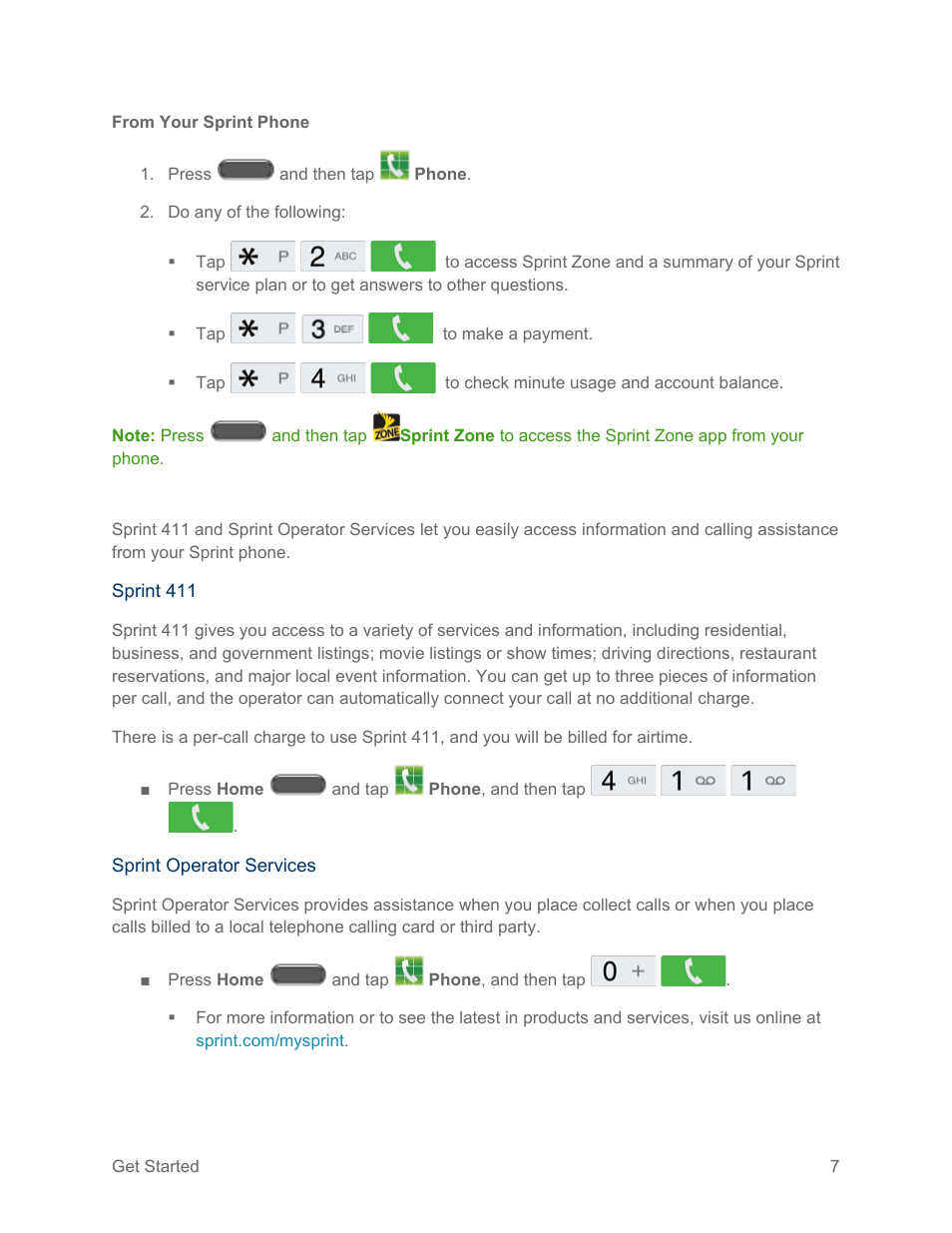 Sprint support services | Samsung SM-N900PZKESPR User Manual | Page 20 / 224